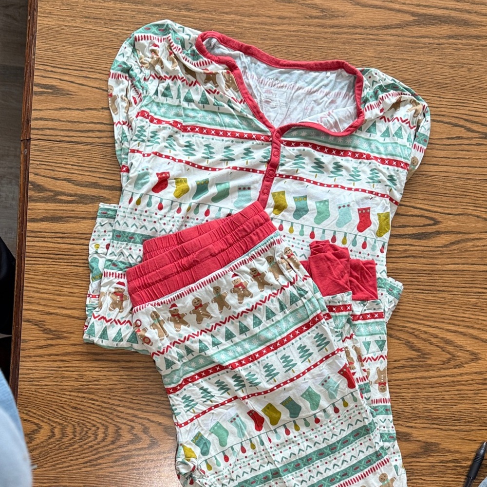 Little Sleepies Festive Pajama Set - Red, Green, White